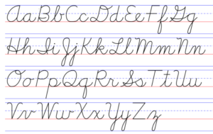 Cursive alphabet